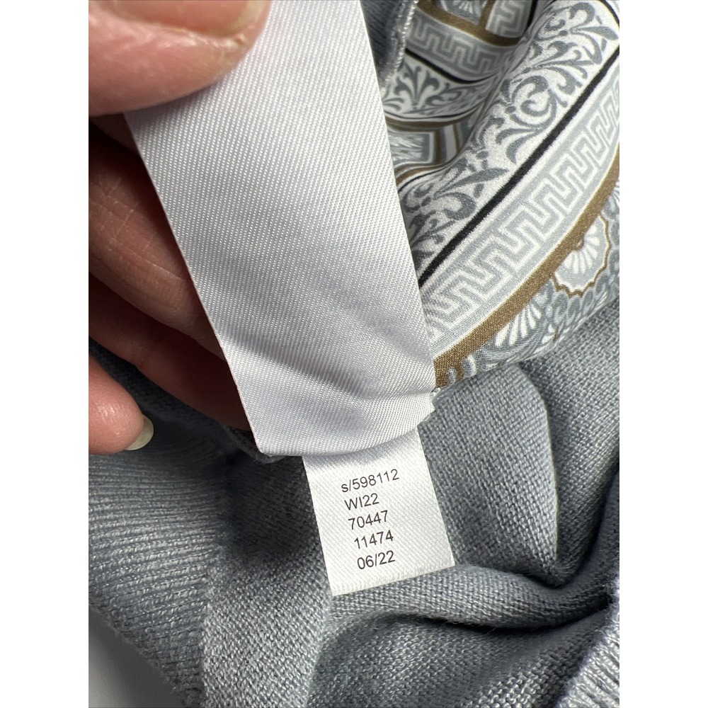 Ann Taylor Sweater Shirt Small‎ Womens Gray Geometric Flowered - Picture 9 of 10